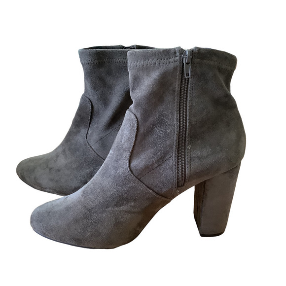 Lane Bryant Dark Olive Green Faux Suede Booties 11W - Picture 4 of 10